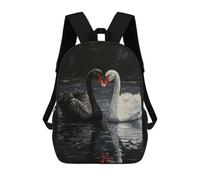 sinyumoney Black And White Swans Painting Mochila Escolar Informal Para El Día A Día, Para La Escuela, El Trabajo Y Los Viajes Para Niñas Y Adolescentes 17inch