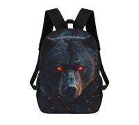 sinyumoney Black Bear with Red Eyes Mochila Infantil Escolar Para Niños Con Estampado 3D De Dibujos Animados, Mochila Escolar Para Estudiantes, Mochila Para Portátil Para Niños Y Niñas 17inch