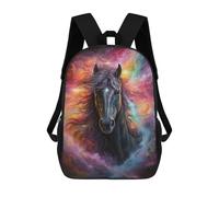 sinyumoney Black Beauty Horse Mochilas De 17 Pulgadas Para Niños, Mochilas Escolares Impresas En 3D Para Estudiantes De Primaria Y Secundaria, Para Niños Y Niñas.
