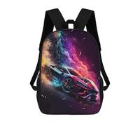 Sinyumoney Black Beauty in Red Moon Mochila Escolar Impresa En 3D Para Niños Y Niñas Mochila Portátil Para Niños/Estudiantes/Adultos, A Burst Of Color On Wheels, 17"