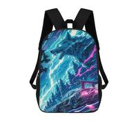 Sinyumoney Black Beauty in Red Moon Mochila Escolar Impresa En 3D Para Niños Y Niñas Mochila Portátil Para Niños/Estudiantes/Adultos, Lightning Super Car Wolf, 17"