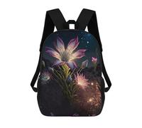 Sinyumoney Black Beauty in Red Moon Mochila Escolar Impresa En 3D Para Niños Y Niñas Mochila Portátil Para Niños/Estudiantes/Adultos, Pink And White Lily Flower, 17"