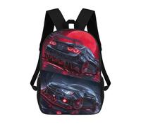 Sinyumoney Black Beauty in Red Moon Mochila Escolar Impresa En 3D Para Niños Y Niñas Mochila Portátil Para Niños/Estudiantes/Adultos, Black Beauty In Red Moon, 17"