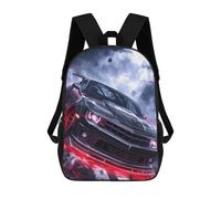 Sinyumoney Black Beauty in Red Moon Mochila Escolar Impresa En 3D Para Niños Y Niñas Mochila Portátil Para Niños/Estudiantes/Adultos, Black Red Neon Supercar, 17"