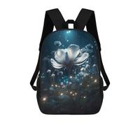 Sinyumoney Black Beauty in Red Moon Mochila Escolar Impresa En 3D Para Niños Y Niñas Mochila Portátil Para Niños/Estudiantes/Adultos, Glowing Poppy Flower, 17"
