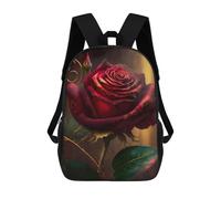 Sinyumoney Black Beauty in Red Moon Mochila Escolar Impresa En 3D Para Niños Y Niñas Mochila Portátil Para Niños/Estudiantes/Adultos, Rosa roja de la vida, 17"