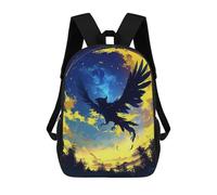 sinyumoney Black Bird in Flight Mochilas Para Niños Y Estudiantes, Mochilas Escolares Impresas En 3D, Mochilas Para Estudiantes De Primaria Y Secundaria Para Niños Y Niñas 17inch