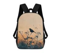 sinyumoney Black Bird on Branch Silhouette Art Mochila Infantil Para Niñas, Mochila Escolar 3D, Mochila Para Niños Pequeños, Mochila Informal De Día, Mochila Escolar De Moda 17inch