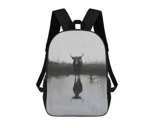 sinyumoney Black Bull Reflection Mochila Escolar Impermeable Para Ordenador Portátil Para Adolescentes, Chicas, Chicos, Mujeres Y Hombres 17inch