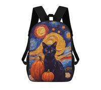 sinyumoney Black Cat And Night Mochila Escolar Para Niñas Mochila Impermeable Mochila Informal De Día Mochila Ligera Para Niño Y Niña Mochila Escolar 17inch
