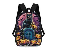 sinyumoney Black Cat Halloween Mochila, Mochila Infantil, Mochila Escolar Para Estudiantes, Mochila Para Libros, Mochila Escolar Impresa En 3D Para Niños Y Niñas 17inch