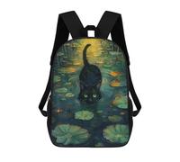 sinyumoney Black Cat in A Lake Mochilas Infantiles Escolares Impresas En 3D, Mochilas Para Niños, Mochilas De Viaje Para Niños Y Niñas, Mochilas Escolares Para Niños 17inch