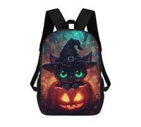 sinyumoney Black Cat in Pumpkin Mochila Infantil, Mochila Escolar Para Niños, Mochila Escolar Infantil Con Estampado 3D De Dibujos Animados, Mochila De Gran Capacidad Para Niños Y Niñas 17inch