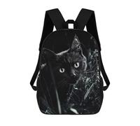 sinyumoney Black Cat in Shadows Mochila Con Bolsillo Mochilas Impresas En 3D, Mochilas De Viaje, Mochilas Para Libros, Mochila Escolar Para Niños 17inch