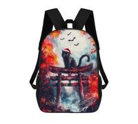 sinyumoney Black Cat in Torii Gate Mochila Ligera Informal Para El Día A Día, Mochila Escolar Para Hombres/mujeres 17inch