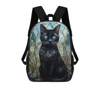 sinyumoney Black Cat Kintsugi Art Mochila Infantil Para Niñas, Mochila Escolar 3D, Mochila Para Niños Pequeños, Mochila Informal De Día, Mochila Escolar De Moda 17inch