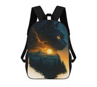 sinyumoney Black Cat Landscape Silhouette Mochila Escolar Grande Para Niños - Perfecta Para Viajes, Trabajo Y Uso Diario 17inch