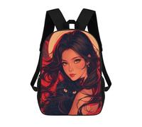 sinyumoney Black Cat Magic Artwork Mochila Escolar Infantil Impresa En 3D 17inch Mochilas De Moda Para Niños De Primaria Y Secundaria