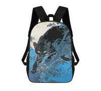 sinyumoney Black Cat Mochila Escolar Impresa En 3D Mochilas Informales Para Niños Mochila Escolar Impresa En 3D Para Niños De Primaria Y Secundaria 17inch