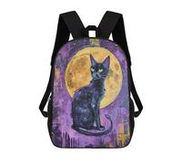 sinyumoney Black Cat Moon Painting -1 Mochilas Escolares Para La Escuela Secundaria, Preparatoria, Universidad Y Viajes Para Niños/niñas/adolescentes 17inch
