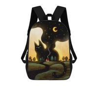 sinyumoney Black Cat on Horizon Mochilas Informales Para Niños, Mochila Escolar Para Adolescentes, Niñas Y Niños, Mochilas Para Libros 17inch