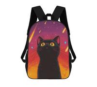 sinyumoney Black Cat Under Shooting Stars Mochila Escolar Ligera Para El Colegio, Mochila Escolar De Día, Mochila Para Libros Para La Universidad Para Niñas, Adolescentes 17inch