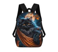 sinyumoney Black Cat Under The Moon Mochila Escolar, Mochila Para Portátil, Mochila Para Adolescentes, Niñas, Niños, Mujeres Y Hombres 17inch