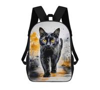 sinyumoney Black Cat Watercolor 17inch Mochila Escolar Impresa En 3D Para Niños, Mochila Escolar Informal De Moda, Mochilas De Viaje Para Niños Y Estudiantes.