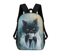 sinyumoney Black Cat with Coffee Mug Mochilas Infantiles Impresas En 3D Para Niños. Mochilas De Viaje De Moda Para Niños. Mochila Escolar Para Estudiantes De Primaria Y Secundaria.