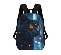 sinyumoney Black Cat with Glowing Eyes Mochila Escolar Mochila De Papelería De Moda Mochila Impermeable Mochilas Informales Para El Día A Día - Perfecta Para Viajes, Trabajo Y Uso Diario 17inch