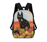 sinyumoney Black Cat with Stars Mochila Infantil Escolar Para Niños Con Estampado 3D De Dibujos Animados, Mochila Escolar Para Estudiantes, Mochila Para Portátil Para Niños Y Niñas 17inch