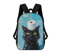 sinyumoney Black Cat with Toilet Paper-9 Mochila Escolar Informal Para El Día A Día, Para La Escuela, El Trabajo Y Los Viajes Para Hombres, Mujeres Y Adolescentes. 17inch
