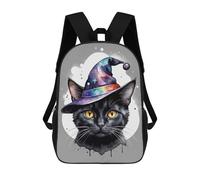 sinyumoney Black Cat Wizard Mochila Escolar Para Niñas Mochila Impermeable Mochila Informal De Día Mochila Ligera Para Niño Y Niña Mochila Escolar 17inch
