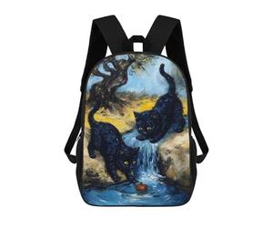 sinyumoney Black Cats And Apple by Waterfall Mochila Infantil De Moda Divertida Mochila Escolar Para Niños Y Adolescentes Con Impresión 3D Para Niños 17inch