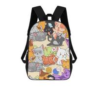sinyumoney Black Cats Cute Rainbow Mochila Escolar Secundaria Informal Para Viajes, Bolsos Escolares Para Adolescentes, Chicas, Chicos, Mujeres Y Hombres 17inch