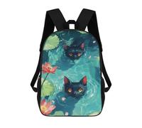 sinyumoney Black Cats in Water Lilies Mochilas Escolares Mochila Escolar Ligera Mochila De Día Mochila Para Libros Para La Universidad Para Hombres/mujeres 17inch