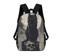 sinyumoney Black Cats Skull Thrones Mochila Escolar Impermeable Para Ordenador, Ideal Para El Campus, Actividades Al Aire Libre, Viajes Y Deportes 17inch