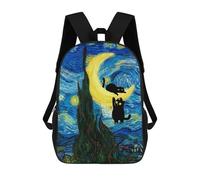 sinyumoney Black Cats Starry Night Mochila Escolar Impermeable Para Ordenador Portátil Para Adolescentes, Chicas, Chicos, Mujeres Y Hombres 17inch