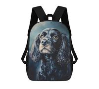sinyumoney Black Cocker Spaniel Portrait Mochilas Infantiles Impresas En 3D De 17 Pulgadas. Mochila Escolar Informal Impresa En 3D Para Niños De Primaria Y Secundaria.