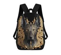sinyumoney Black Dog Golden Art Deco Mochilas Impresas En 3D Para Niños 17inch Mochilas De Moda Informales Para El Día A Día, Bolsas De Viaje, Mochilas Informales Para Exteriores Para Niños Y Niñas