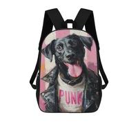 sinyumoney Black Dog Punk Fashion Mochila Escolar De 17 Pulgadas Impresa En 3D Mochilas Infantiles Mochila Genial Impresa En 3D Para Niños De Primaria Y Secundaria