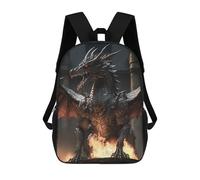 sinyumoney Black Dragon in Flames Mochila, Mochila Escolar Impresa En 3D, Bolsa Para El Almuerzo Escolar, Mochila De Viaje, Mochila Para Amigos, Mochila Escolar Para Niñas Y Niños 17inch