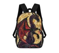 sinyumoney Black Dragon Mochila Escolar Para Niñas 17inch Mochila Informal Ligera Para Niños Y Niñas, Ideal Para Estudiantes De Secundaria