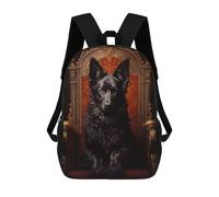 sinyumoney Black German Shepherd Dog on Throne Mochilas Infantiles Impresas En 3D De 17 Pulgadas. Mochila Escolar Informal Impresa En 3D Para Niños De Primaria Y Secundaria.