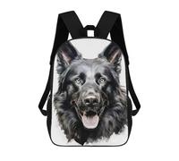 sinyumoney Black German Shepherd Portrait Mochila Escolar Para Niños Con Impresión 3D, Mochila Moderna Para Niños Y Niñas, Mochila Informal Para Estudiantes. 17inch