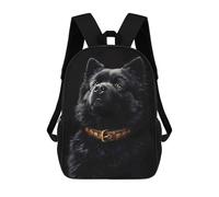 sinyumoney Black & Gold Chow-Chow Mochila Escolar Infantil Impresa En 3D Para Niños, Mochila De Viaje De Alta Capacidad, Mochilas Para Libros De 17 Pulgadas Para Niños
