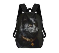 sinyumoney Black & Gold Husky Mochila Escolar, De Viaje, Universitaria, Para El Campus, Para Actividades Al Aire Libre Y Deportes 17inch