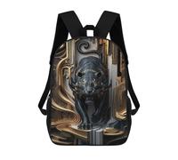 sinyumoney Black Gold Tiger Realm Mochila Escolar Infantil De 17 Pulgadas, Impresa En 3D, Estilo Casual, Para Niños, Ideal Para Viajes, Como Mochila Escolar O Para Llevar Libros.