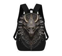 sinyumoney Black Golden Devil Dragon Mochila Escolar, Secundaria, Preparatoria, Universidad, Mochila De Viaje Para El Campus, Viajes Al Aire Libre, Deportes 17inch