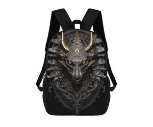 sinyumoney Black Golden Devil Dragon Mochila Escolar, Secundaria, Preparatoria, Universidad, Mochila De Viaje Para El Campus, Viajes Al Aire Libre, Deportes 17inch